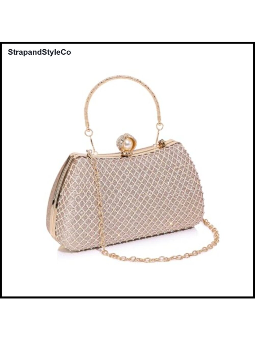 Rhinestone Crystal Clutch Evening Bag Chain Crossbody Handbag Wedding Party